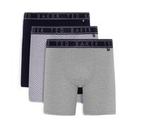 Ted Baker Men's 3-Pack Cotton Boxer Brief, Navy Palm Tree/White/Heather Grey, S