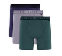 Ted Baker Mens 3-pack Cotton Boxer Briefs, Midnight Sail/Weathervane/Trekking Green, XL UK