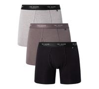 Ted Baker Mens Boxers Brief, Cotton, 3-Pack, (TBB01), Grey/Heather Grey/Black, S