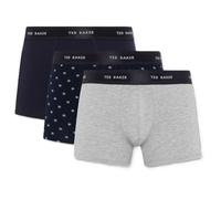 Ted Baker Mens 3-Pack Cotton Trunk, Heather Grey/Navy/Aching Navy, M