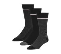 Ted Baker Men's 3 Pack Crew Dress Socks, Black Pattern, One Size