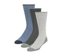 Ted Baker Men's 3 Pack Cushioned Crew Dress Socks, Grey Heather/Urban Chic/Denim, One Size