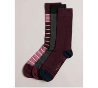 Ted Baker Men's 3 Pack of Dudes Socks - Red - Size: 15/8.5/15.5/9/16/14/6.5/7/7.5/14.5/8/12/5.5/12.5/6/13/13.5/10.5/4/11/4.5/11.5/5/2.5/9.5/10/3.5/3/O