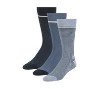 Ted Baker Men's 3 Pack Pattern Crew Dress Socks, Denim Heather/Navy, One Size