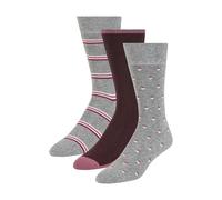 Ted Baker Men's 3 Pack Pattern Crew Dress Socks, Grey Heather/Port Royale, One Size