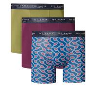 Ted Baker Mens 3-Pack Boxer Briefs - Capulet Olive/Purple/Gibraltar - S