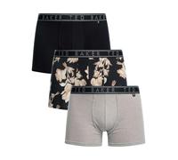 Ted Baker Men's 3 Pack Trunks, Heather Grey Black/Garden Black/Black, L