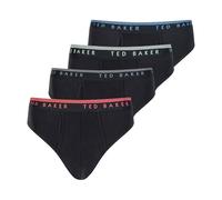 Ted Baker Men's 4 Pack Cotton Stretch Briefs, Black Beauty, S