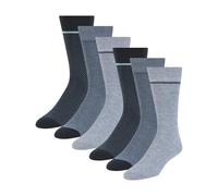 Ted Baker Men's 6 Pack Solid Crew Dress Socks, Denim Heather/Navy, One Size