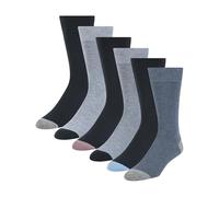 Ted Baker Men's 6 Pack Solid Crew Dress Socks, Denim Heather/Navy/Lavendula, One Size