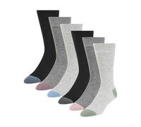 Ted Baker Men's 6 Pack Solid Crew Dress Socks, Grey Heather/Black/Multi, One Size