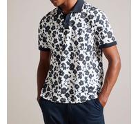 Ted Baker Mens Baskets Floral Allover Print Polo in Ecru - Size Medium