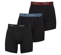 Ted Baker Mens Boxers Brief, Cotton, 3-Pack, (TBB01), Black Black/Black Radicchio/Black Real Teal, XL