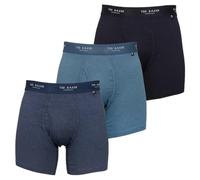 Ted Baker Mens 3-Pack Boxer Briefs - Navy/Dark Denim/Real Teal - XL