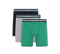 Ted Baker Mens Boxers Brief, Cotton, 3-Pack, (TBB01), Navy/White/Green, S