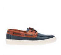 Ted Baker Mens Euenb Leather & Suede Boat Shoes in Navy - Size UK 10
