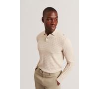 Ted Baker Men's GATEN LS T Stitch Polo Natural | Size: Large Ted Baker Natural L