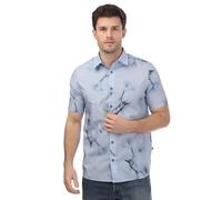 Ted Baker Mens Lousho Large Floral Print Shirt in sky - Sky Blue Cotton - Size Small