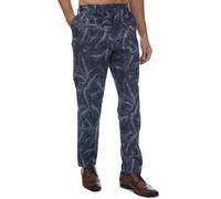 Ted Baker Mens Postot Cotton Linen Printed Trousers in Navy Textile - Size 36W/32L