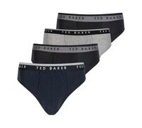Ted Baker Men's 4 Pack Cotton Stretch Briefs, Black Beauty/Grey Heather/Sky, XL