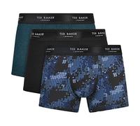 Ted Baker Men's Ted Baker 3-pack Cotton Trunks, Botanical Garden/Black/Black Houndstooth, S UK