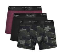 Ted Baker Men's Ted Baker 3-pack Cotton Trunks, Port Royale/Black/Forest Jigsaw Camo, S UK