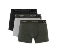 Ted Baker Mens Trunks, Cotton, 3-Pack, Grey/Heather Grey/Dusty Olive, XL