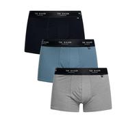 Ted Baker Mens Trunks, Cotton, 3-Pack, (TBB02), Black/White/Grey, S