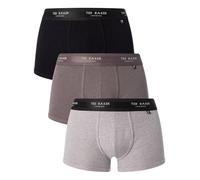 Ted Baker Mens Trunks, Cotton, 3-Pack, (TBB02), Grey/Heather Grey/Black, S