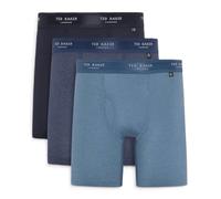 Ted Baker Mens Trunks, Cotton, 3-Pack, (TBB02), Navy/Dark Denim/Real Teal, S