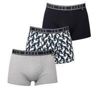 Ted Baker Mens 3-Pack Boxer Briefs - Navy/Navy Chevron/Heather Grey - XL