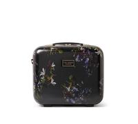 Ted Baker Midnight Bloom Vanity Case Travel Makeup Bag Hard Shell Cosmetic Case Floral Toiletry Bags Portable Carry Handle & Strap Logo Lining, 36cm Travel Organiser Compartments 17L Capacity