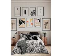 Ted Baker Mono Floral 100% Cotton Sateen 220 Thread Count Duvet Cover Set Mono