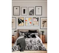 Ted Baker 'Mono Floral' Cotton Percale Duvet Cover Set in White | Size: Super King