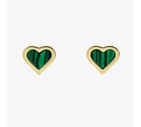 Ted Baker Morlia Gold Tone Green Monogram Heart Stud Earrings TBJ3797-02-180