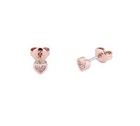 Ted Baker Neena Small Heart Stud Earrings for Women (Rose Gold/Crystal)