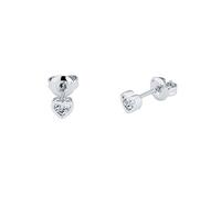 Ted Baker Neena Small Heart Stud Earrings for Women (Silver/Crystal)