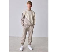 Ted Baker Older Boys Colour Block Sweatshirt & Joggers Set, Neutral, Size Age: 2-3 Years Neutral