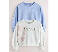 Ted Baker Older Girls 2 Pack Logo Sweatshirts, Multi, Size Age: 7 Years Print