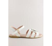 Ted Baker Older Girls Bow Buckle Sandals, White, Size 1 Older White