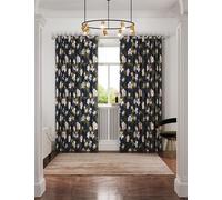 Ted Baker 'Opal Floral' Cotton Lined Curtains in Navy | Size: 228 cm width x 183 cm drop Ted Baker Navy 228 cm width x 183 cm drop