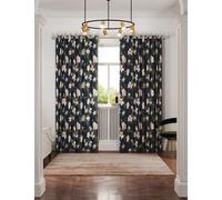 Ted Baker Opal Floral Lined Eyelet Curtains Navy