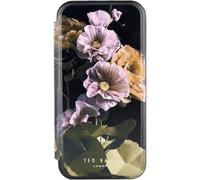 Ted Baker Paper Flowers Mirror Folio Case Compatible with iPhone 16 - Black Gold