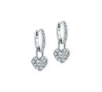 Ted Baker Pari Pave Crystal Padlock Huggie Earrings for Women (Silver/Crystal)