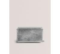 Ted Baker Patent Finish Cross Body Bag Silver