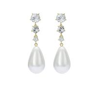 Ted Baker Pearsti Statement Crystal Bead Drop Earrings for Women (Gold/Pearl & Crystal)