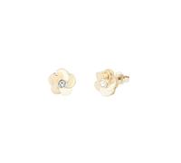 Ted Baker Pelipa Polished Flower Stud Earrings for Women (Gold/Crystal)