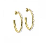 Ted Baker Peraa Medium Pearl Gold Tone Hoop Earrings 3cm