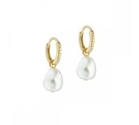 Ted Baker Persa Pearly Chain Pearl Gold Tone Huggie Earrings 1.8cm