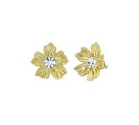 Ted Baker Petulia Flower Statement Crystal Stud Earrings for Women (Gold/Crystal)